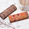 PU Tribal Totem Glasses Case Women Personice Sunglasses Sunglasses Box Storage Eyewear Containers 220812