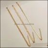 Шицкие украшения для хвостов 3pcs/Set Gold Color Простые цепочки для женских ног.