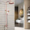 バスルームシャワーセットアンティークレッド銅蛇口ウォールマウントレインセットデュアルハンドヘルドバスタブミキサータップKRG545Bathroom