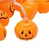 Strings Halloween Decor Pumpkin Lights Led String Licht oranje lantaarns voor feest buitenverlichtingen stringsled