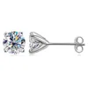 Stud Trendy 1 Carat D Color Round Moissanite Earrings Women Jewelry 100% 925 Sterling Silver Gra VVS1 Moissaite Gift