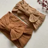 5PC / Set Baby Headband Born Girls Bow Turbans För Spädbarn Kabel Sticka Headbands Barn Hårband Barn Tillbehör Vintage Props 220401