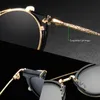 KDEAM Retro steampunk okrągły klips na okularach przeciwsłonecznych mężczyźni kobiety podwójna warstwa zdejmowana soczewki barokowe nogi okulary UV400 z pudełkiem 226170993