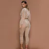 Survêtements en velours pour femmes Tenues 2 pièces Pull court zippé et pantalon long Sportswear Jogging Set