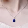 Chaînes Pendentif en saphir en forme de poire avec grappe de luxe classique avec gouttes d'eau Collier de fiançailles à la mode européenne et américaine JewelryChains