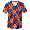 Heren 3D-geprinte kleding Kerstkousen en geschenkdozen Creative Diamond Man V-hals T-shirt 220623