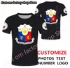 Filipinler T Shirt Baskı Adı T Shirt Diy Filipin Nation Flag Republic Philipinas P O Jersey Çift Spor Kıyafetleri 220616