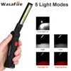 Lanternes portables WasaFire 5 modes COB LED Lampe de travail USB Rechargeable Torche magnétique Lampe de travail pour camping Réparation Car8046515