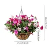 Decorative Flowers & Wreaths Artificial Flower Basket Evergreen Fake With Petunias For Patio Lawn Garden Spring DecorationDecorative