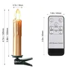 LED Elektroniska ljus Lätt batteridriven falskt ljus med timer Remote Control Warm Vit för julhemdekoration Guld 220527