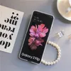 Pearl Hand Chain Love Rhinestone uchwyt na telefon dla Samsung Galaxy Z Flip 3 metalowy smycz Z Flip Cover8260129