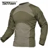 Tacvasen Men Summer Tactical T -shirt Army Combat Airsoft Tops Long Sleeve Militaire T -shirt Paintball Hunt Camouflage Kleding 5xl 220811