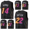 Choix de repêchage sérigraphié Maillot de basket-ball Nikola Jovic Kyle Lowry 7 Jimmy Butler 22 Dwyane Wade 3 Tyler Herro 14 Bam Adebayo 13 Duncan Robinson 55 Numéro de nom personnalisé