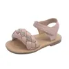 Neonate Versione coreana Sandali in tessuto nero Bambini Estate per bambini Vestito da principessa rosa Scarpe da spiaggia da 1 a 7 anni 21-30 G220523