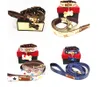 Colliers pour animaux de compagnie de luxe marron de haute qualité en cuir impression populaire jambe laisses de chien mode cou pour animaux de compagnie tactique personnalisé