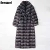 Nerazzurri Long Fluffy Warm Faux Fur Matel Femme 2022 M manteaux de fourrure en argent à manches longues 5xl 6xl 7xl Winter Fashion Européenne T220816