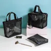 Bolsas de cosméticos Casos de moda Moda Bag transparente Capacidade Mulheres maquiagem Tote Cluth Black Wash Cosmetics Organizador de armazenamento Pouchcosmet
