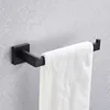 Hardware Set Black Robe Hook Towel Rail Rack Bar Shelf Tissue Paper Toothbrush Holder Bathroom Accessories 220812