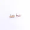 New Classic Square earrings studs wholesale Smooth surface design flat ear studs Simple style for men and women