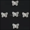 Autre décor à la maison Jardin 30pcs Tibétain-Sier Papillon Spacer Charm Perles 10mm Perle 1X Classique Veet Bague de Fiançailles Boîte Rouge Foncé Goutte Delive