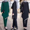 Ethnic Clothing Elegant Muslim Arab Split Dress Set Comfortable Two Piece Tops & Pants Moroccan Middle East Gift For WomenEthnic