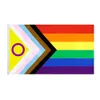 Johnin New Style LGBT Flag fabbrica diretta 90x150cm 3x5ft Bandiera dell'orgoglio del progresso intersessuale all'ingrosso