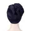 Big Flower Turban Cap Muslim Hijab Scarf Cotton Headscarf Cap Hårtillbehör Cap Islamiska under halsduk