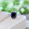 Bröllopsringar elegant kvinnlig blå lila svart sten ring vintage kärlek oval zirkon engagemang silver färg för kvinnor