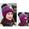 Bérets PCS Set Femmes Tricoté Chapeau Écharpe Caps Cou Plus Chaud Chapeaux D'hiver Pour Hommes Femmes Dames Skullies Bonnets Chaud Polaire Cap 8