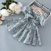 Sukienki dziewczyny dziewczyny kwiatowa spódnica bąbelek krótkocześnie sukienki dla dzieciaków dziecięcej ubrania ropa de niña ubrania