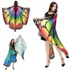 Rainbow Femmes Butterfly Wings Châle Fairy Ladies Costume de danse Accessoires Adulte Monarch Butterfly Cap Costume