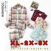 Pyjamas à manches longues pour femmes 100% coton Plaid rouge vêtements de nuit revers décontracté imprimé ensemble 2 pièces grande taille Pijamas vêtements de maison 220321