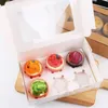 15 Stück 2/4/6 Mulden Marmorierung Cupcake-Boxen und Verpackung Kuchen Keks mit Fenster Muffin Dragees Halter Dessertbehälter 220427