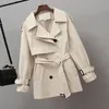 Moda Britânica Temperamento Windbreaker Casaco feminino Spring Autumn Cale Trench Coat Allmatch Casaco Short Lady Jaqueta 220812