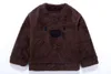 T-shirts hiver pour tout-petit gamin bébé fille garçon t-shirt ours mignon top-chemisier épaississer les vêtements chauds velours vêtements-shirts