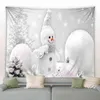 Julväggmatta roliga Santa Snowman Xmas Balls Gifts Piseplace Snowfakes Home Decor Hanging For Dorm Living Room J220804