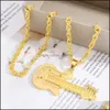 Pendant Necklaces Music Guitar Necklace For Men Jewelry Tone Sier/Gold Color Mens Yellow Gold Hip Hop Jewelr Yydhhome Drop D Yydhhome Dhbyr