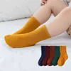 Couplesparty Autumn Winter Warm Baby Barn Socks Solid Color Cotton Girls Pojkar Mid Socks Kids Stripe Sport Socks Year J220621