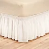 38cm High For Wedding Home el Queen Size White Beige Embroidered Bed Shirts Without Surface Elastic Band Bed Skirt Bed Apron 220623