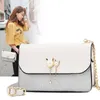 Myyshop Lady Cute Crossbody Bags Cat Small Pearl Shoulder Handbag Women Long Purse Wallets Chain Adjustable