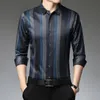 Camisas casuais masculinas designers de marca listrada masculina para homens roupas coreanas Moda de manga comprida Camisa de luxo vestido de luxo Jersey 657men's