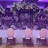 Dekoracja Nowe rekwizyty ślubne Metal Diamond Flower Ramka wisząca krystaliczna akrylowa wisiorek Świeca Wedding Candelabramain Layout Imake158