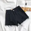 Женские джинсы повседневные высокие талии джинсовые шорты женские лето плюс размер карманный кисточкой отверстие разорвал короткие женские брюки Femme