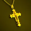 Pendant Necklaces Retro Fashion Jewellery Mens Star Cross Necklace 2 Layer Stainless Steel 2022