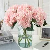 47cm artificiell hortensia blomma huvud falska silke singel real touch hydrangeas för bröllop centerpieces hemfest dekorativa blommor