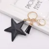 Five Star Keychains Accessories Tassel Pendant Key Chains Rings Fobs Fashion Design PU Leather Women Bag Charms Gold Metal Car Keyrings Hold