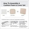 Outdoor Garden Cushion Cover - Waterproof, Thick Material, Zipper Design