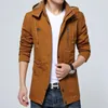 Men's Trench Coats Casual Loose Autumn Winter Men Coat Fashion Hooded Windproof Windbreakers Pockets Zipper Jackets M-5Xl Streetwear Viol22