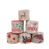 Christmas Present Wrapping Ribbon 5Meters/Roll Burlap Xmas Star Deer Tree Socks Pattern DIY Wreaths Decorations 6077 Q2