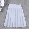 Kläder sätter fast färgflickor veckade hög midja kjol med underkläder elastiska band kvinnoklänning för JK School Uniform -elever koagel